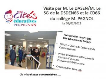 Visite DASEN Collège PAGNOL CDI4C et Tiers Lab