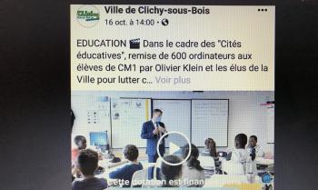 Cité éducative dotation ordinateurs élèves CM1 Clichy-sous-Bois